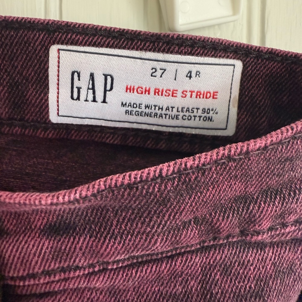 GAP Wide-Leg High Rise Jeans Size 4 in Plum Color - Picture 5 of 5